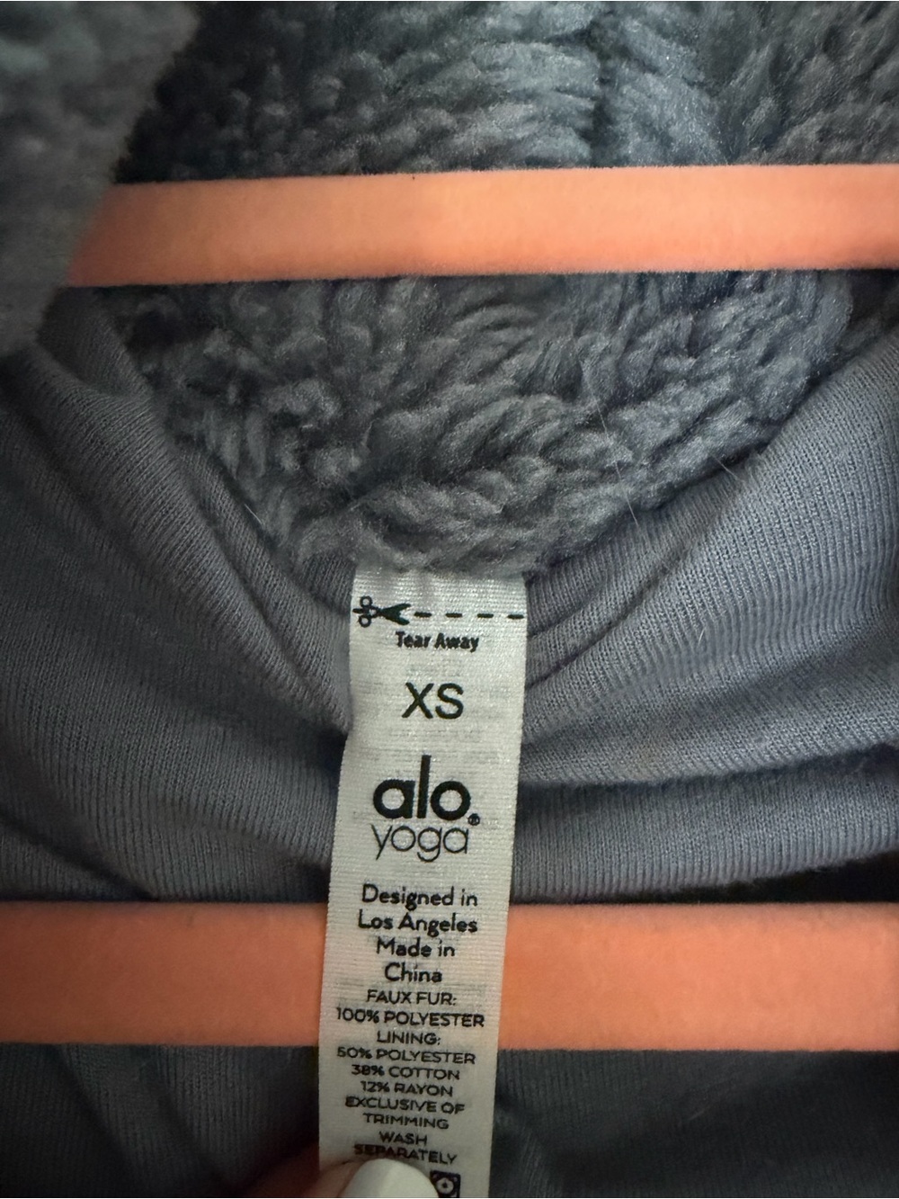 Alo Foxy Sherpa Jacket in Steele Gray Blue XS - Picture 5 of 5